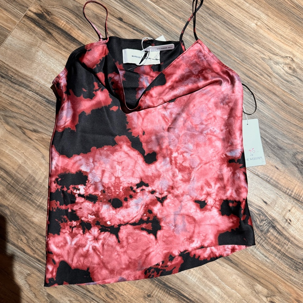 Draped silk slip woman top